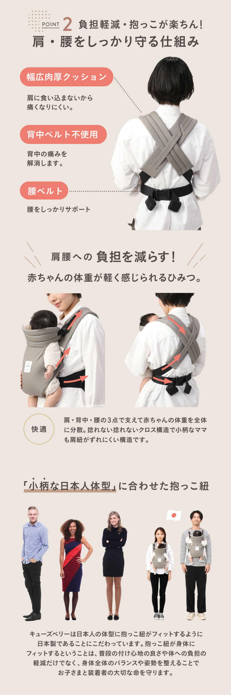 新生児から使える人気の抱っこ紐ZERO｜キューズベリーのおすすめ 